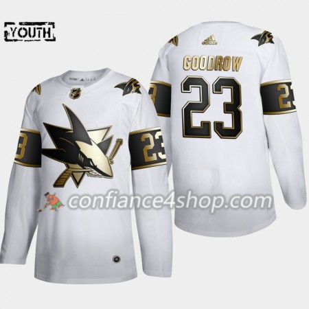 Adidas Maillot de Hockey San Jose Sharks Barclay Goodrow 23 Adidas 2019-20 Golden Edition Blanc Authentic - Enfant